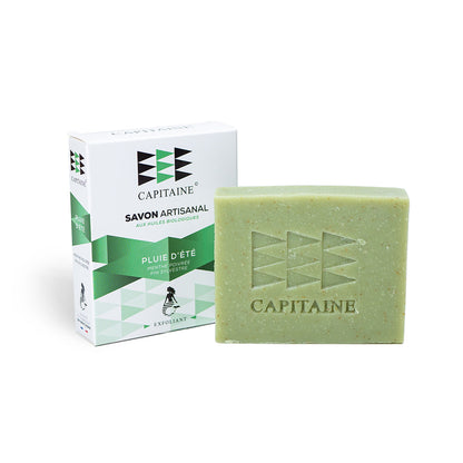 Capitaine -- Savon exfoliant bio - pluie d'été - 100 g