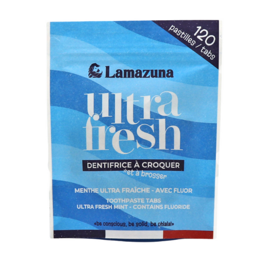 Lamazuna -- Dentifrice à croquer menthe ultra fraîche (ultra fresh) - 120 pastilles