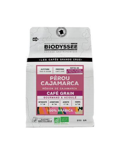 Biodyssée -- Café grain grand cru pérou cajamarca (origine Pérou) - 250 g