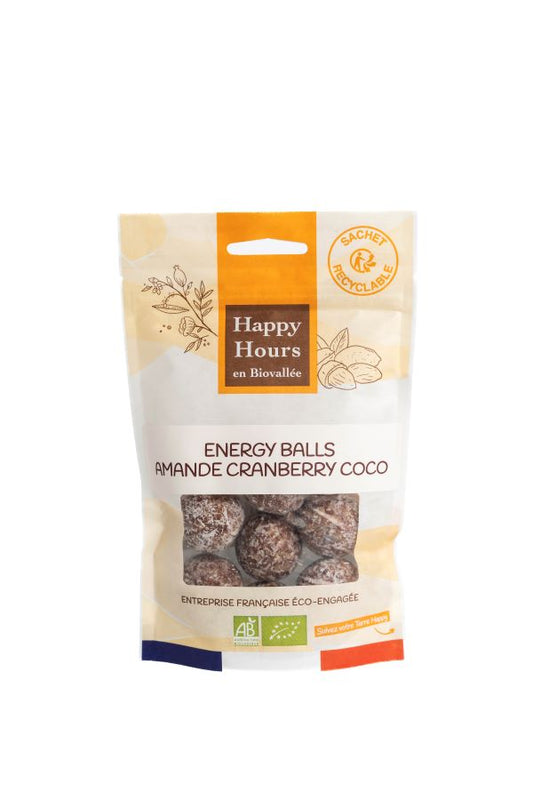 Happy Hours En Biovallée -- Sachet energy balls amande cranberry coco bio - 120 g