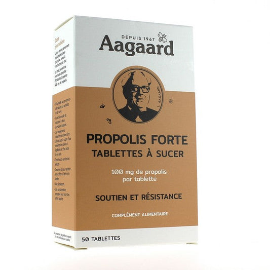 Aagaard -- DDM 08.2024 Propolis forte à sucer - 50 tablettes