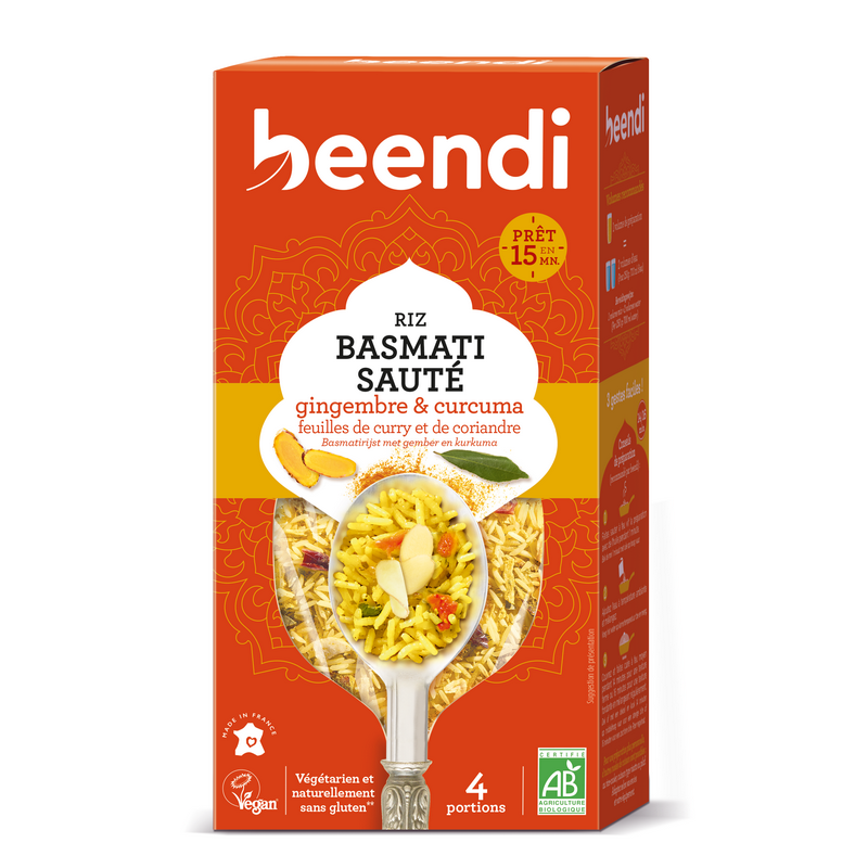 Beendi -- Riz Basmati sauté au Curcuma et Gingembre bio - 250g