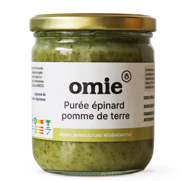 Omie -- Purée épinard pomme de terre bio (basilic d'idf) - 380 g