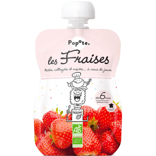 Popote -- Gourde compote fraise bio - 120 g