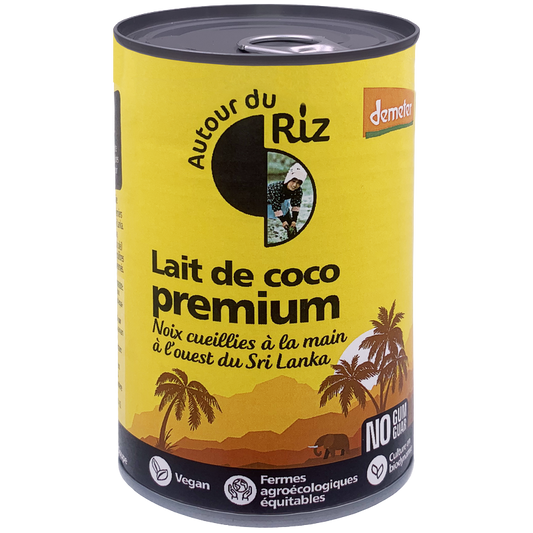 Autour du riz -- Lait de coco bio 18% MG  demeter équitable (origine Sri Lanka) - 400 ml