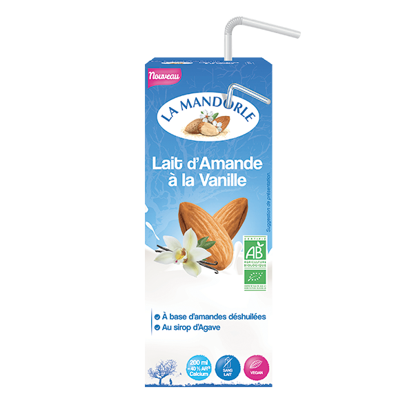 La Mandorle -- DDM 22.10.2024 Lait amande/vanille liquide bio - 20 cl